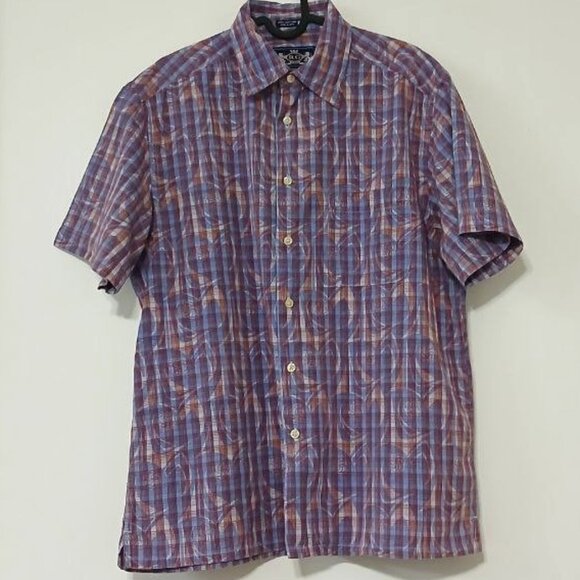 R&G Other - R&G Men's Short Sleeve Plaid Shirt 100% Cotton Size L